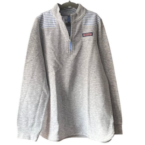 Vineyard Vines Boy's Relaxed Shep 1/4 Zip Sweatshirt Long Sleeve Gray Size XL/16 - Picture 1 of 9